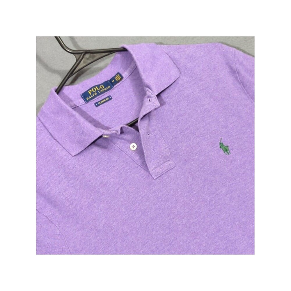 Polo Ralph Lauren Shirt Men's M Purple Custom Fit Short Sleeve Preppy